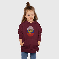 Толстовка детская хлопковая Россия - ДНК, цвет: меланж-бордовый — фото 2