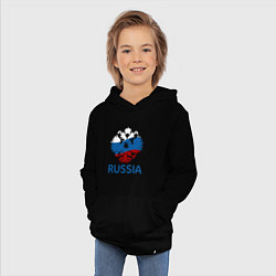 Толстовка детская хлопковая Russia, цвет: черный — фото 2