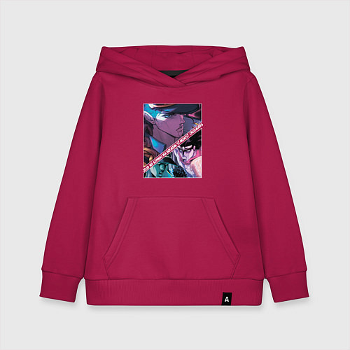 Детская толстовка-худи Джотаро Куджо из ДжоДжо / Маджента – фото 1