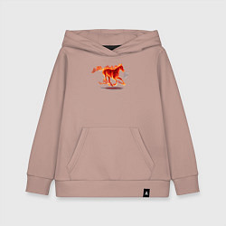 Толстовка детская хлопковая Fire horse огненная лошадь, цвет: пыльно-розовый