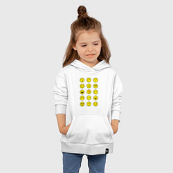 Толстовка детская хлопковая Pixel art emoticons 1, цвет: белый — фото 2