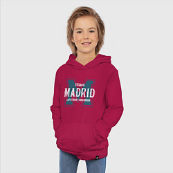 Толстовка детская хлопковая Team Madrid, цвет: маджента — фото 2