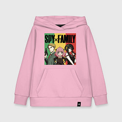 Толстовка детская хлопковая Семья шпиона на цветном фоне Spy x Family, цвет: светло-розовый
