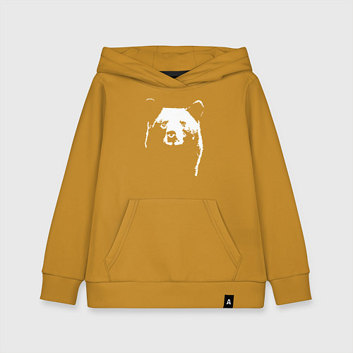 Детская толстовка-худи Медвежий лик / Горчичный – фото 1