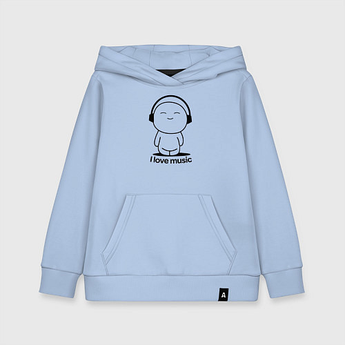 Детская толстовка-худи Я Люблю Музыку I love Music / Мягкое небо – фото 1