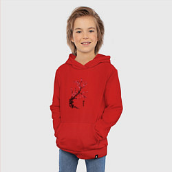 Толстовка детская хлопковая Сакура с иероглифами, цвет: красный — фото 2