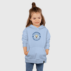 Толстовка детская хлопковая Manchester City Champions 20212022, цвет: мягкое небо — фото 2