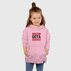 Толстовка детская хлопковая Dota: таблички Ultimate и Best Player, цвет: светло-розовый — фото 2