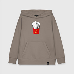 Толстовка детская хлопковая Картошка Фри Клавиши Фортепиано, цвет: утренний латте