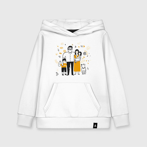 Детская толстовка-худи FRIENDLY FAMILY / Белый – фото 1