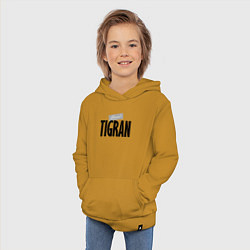 Толстовка детская хлопковая Нереальный Тигран Unreal Tigran, цвет: горчичный — фото 2