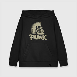 Толстовка детская хлопковая Punk Skull, цвет: черный