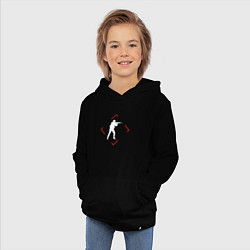Толстовка детская хлопковая Символ Counter Strike в красном ромбе, цвет: черный — фото 2