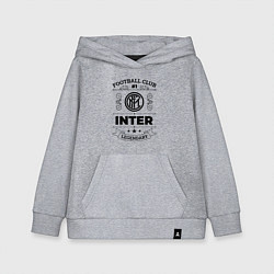 Толстовка детская хлопковая Inter: Football Club Number 1 Legendary, цвет: меланж