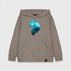 Толстовка детская хлопковая Принцесса Мононоке волчий силуэт, цвет: утренний латте