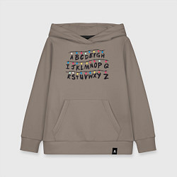 Толстовка детская хлопковая STRANGER THINGS ALPHABET, цвет: утренний латте