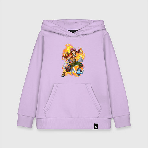 Детская толстовка-худи Нацу Драгнил и Хеппи / Лаванда – фото 1