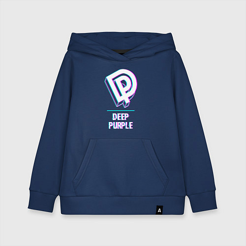 Детская толстовка-худи Deep Purple Glitch Rock / Тёмно-синий – фото 1