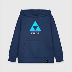 Толстовка детская хлопковая Символ Zelda в неоновых цветах, цвет: тёмно-синий