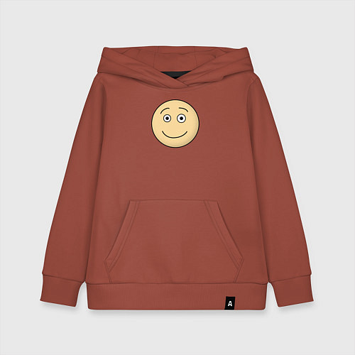 Детская толстовка-худи Улыбающийся смайлик из Дурак Онлайн / Кирпичный – фото 1