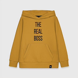 Толстовка детская хлопковая The real boss!, цвет: горчичный