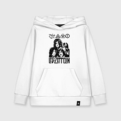 Толстовка детская хлопковая Led Zeppelin Black, цвет: белый