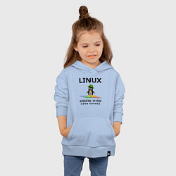 Толстовка детская хлопковая Пингвин линукс, цвет: мягкое небо — фото 2
