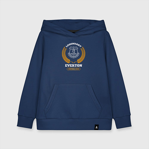 Детская толстовка-худи Лого Everton и надпись legendary football club / Тёмно-синий – фото 1