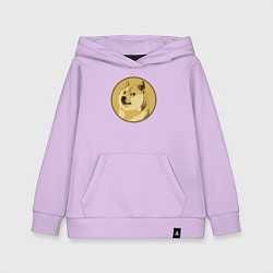 Толстовка детская хлопковая Пёсик Доге в круге, цвет: лаванда