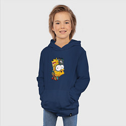 Толстовка детская хлопковая Cyber-Bart - Simpsons family, цвет: тёмно-синий — фото 2