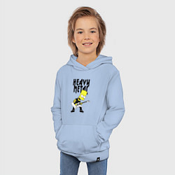 Толстовка детская хлопковая Барт Симпсон - heavy metal, цвет: мягкое небо — фото 2