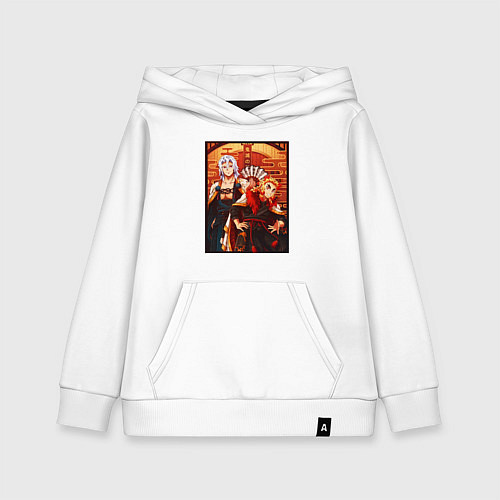 Детская толстовка-худи Тенген и Ренгоку красивые - Клинок рассекающий дем / Белый – фото 1