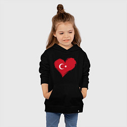 Толстовка детская хлопковая Сердце - Турция, цвет: черный — фото 2