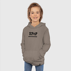 Толстовка детская хлопковая TCPIP Connecting people since 1972, цвет: утренний латте — фото 2