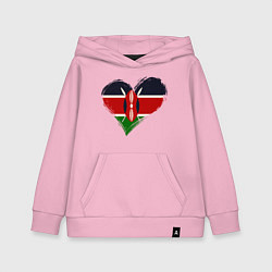 Толстовка детская хлопковая Сердце - Кения, цвет: светло-розовый
