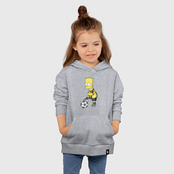 Толстовка детская хлопковая Барт Симпсон - крутой футбольный форвард, цвет: меланж — фото 2