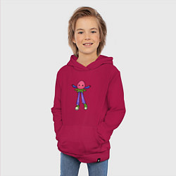 Толстовка детская хлопковая Хиппи земляничка, цвет: маджента — фото 2