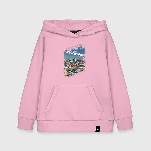 Детская толстовка-худи Санкт-Петербург Панорама / Светло-розовый – фото 1