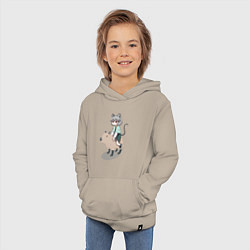 Толстовка детская хлопковая Nazrin - Touhou riding a capybara, цвет: миндальный — фото 2