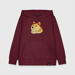 Толстовка детская хлопковая Модный пёсик Доге, цвет: меланж-бордовый
