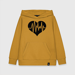 Толстовка детская хлопковая Кардиограмма сердца, цвет: горчичный