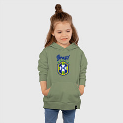 Толстовка детская хлопковая Brasil Football, цвет: авокадо — фото 2