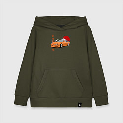 Толстовка детская хлопковая Silvia s14 JDM Retro Car, цвет: хаки
