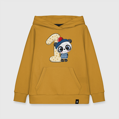 Детская толстовка-худи Baby Panda / Горчичный – фото 1