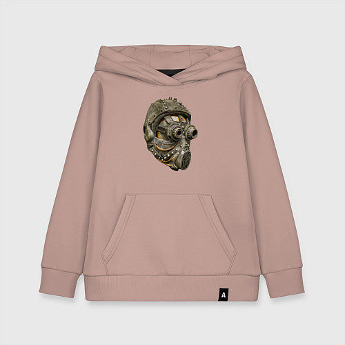 Детская толстовка-худи Шлем, очки и противогаз / Пыльно-розовый – фото 1