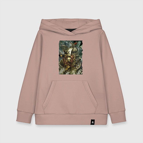 Детская толстовка-худи Фантастический механистический костюм для девушки / Пыльно-розовый – фото 1