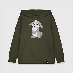 Толстовка детская хлопковая Милашка Кролик, цвет: хаки