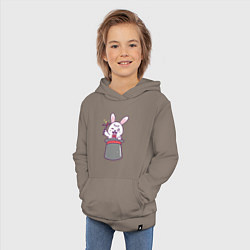 Толстовка детская хлопковая Фокусник - Кролик, цвет: утренний латте — фото 2