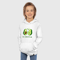 Толстовка детская хлопковая Влюбленные милые авокадо, цвет: белый — фото 2