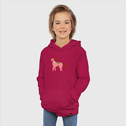 Толстовка детская хлопковая Красочная лошадка, цвет: маджента — фото 2